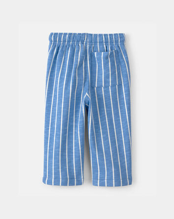 Baby Striped French Terry Pants - Blue/White, 