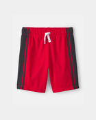 Boys Striped Mesh Active Shorts - Red, image 1 of 5 slides