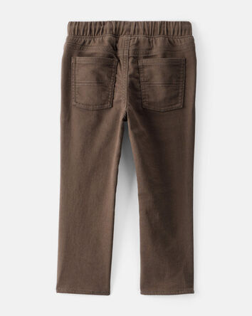Tout-petit garçon - Pantalon mode à enfiler en coton - Brun, 