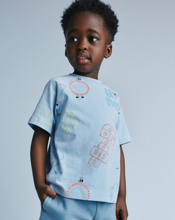 Toddler 'Let's Play' Raglan Relaxed Tee - Blue, 