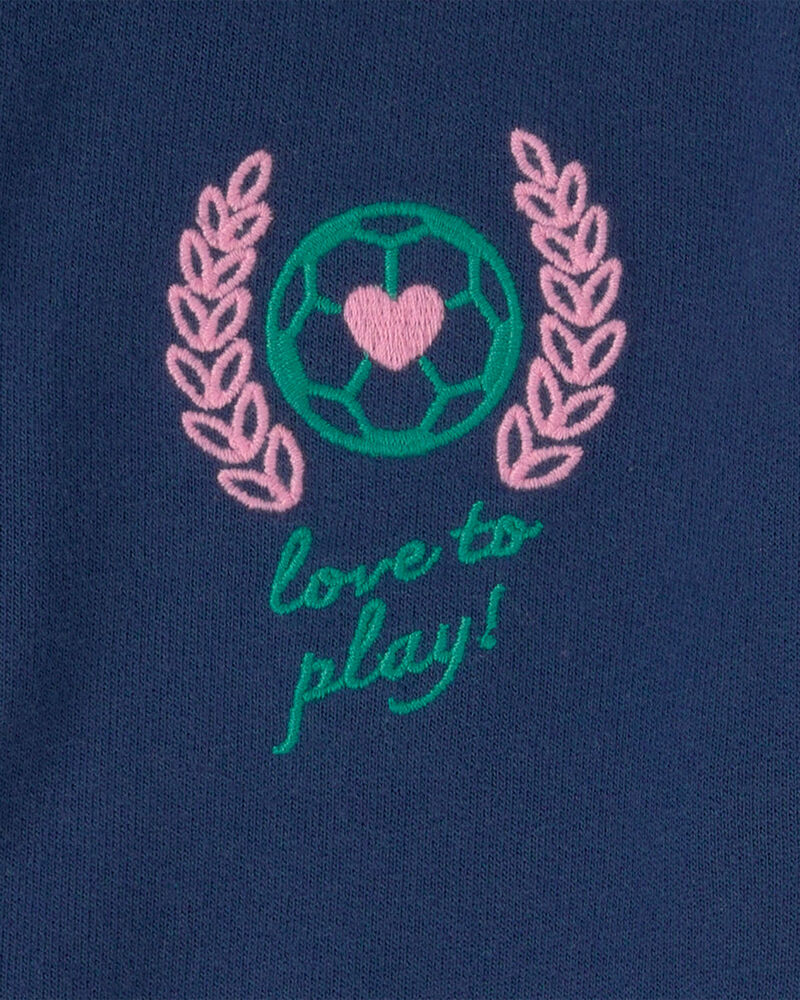 Tout-petit fille - Blouson style universitaire en jersey bouclette avec fermeture &agrave; glissi&egrave;re &ndash; Bleu, image 3 sur 3 diapositives