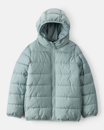 Kid Hooded Puffer Jacket - Green, 