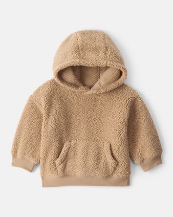 Baby Boy Sherpa Long-Sleeve Hoodie - Brown, 