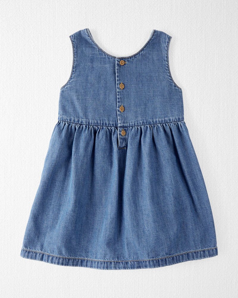 Toddler Organic Cotton Chambray Dress, image 2 of 5 slides