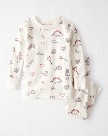 B&eacute;b&eacute; - Pyjamas en coton biologique avec imprim&eacute; Little Loves, 