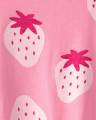 Baby Girl Strawberry Sleeveless Romper - Pink, image 2 of 3 slides