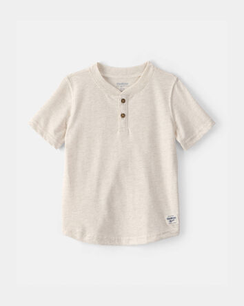 Tout-petit gar&ccedil;on - T-shirt &agrave; col henley &agrave; manches courtes - Cr&egrave;me, 