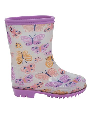 Butterfly Print Rain Boots, 