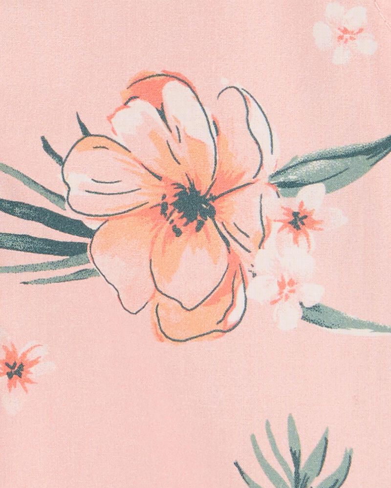 Tropical Floral Print Button-Front Shirt, image 2 of 3 slides