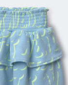 Toddler Girl Smocked Tiered Skirt in Otter Avenue Print - Blue/Lime Green, image 5 of 5 slides