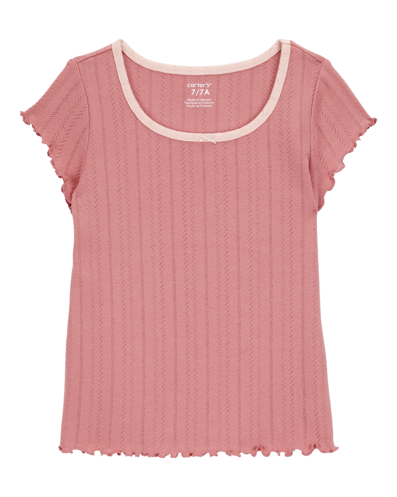 Kid Pointelle Baby Tee, image 1 of 3 slides