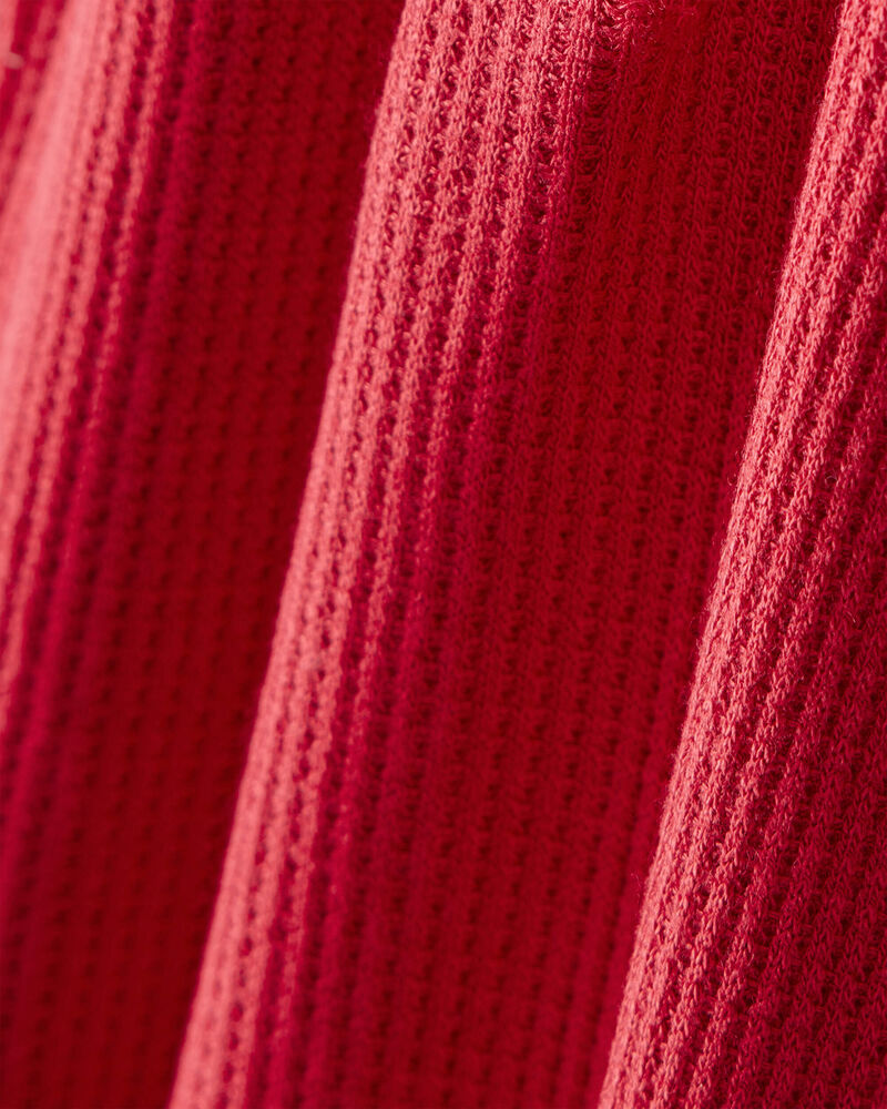 Baby Solid Print PurelySoft Long-Sleeve Sleeper- Red, image 5 of 7 slides
