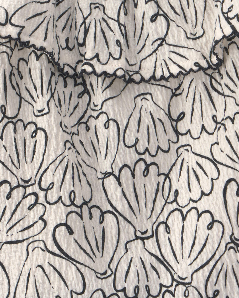 Toddler Girl 2-Piece Floral Ruffle Top & Short Set - Black/Cream, image 2 of 4 slides