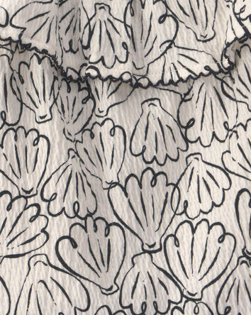 Toddler Girl 2-Piece Floral Ruffle Top & Short Set - Black/Cream, 