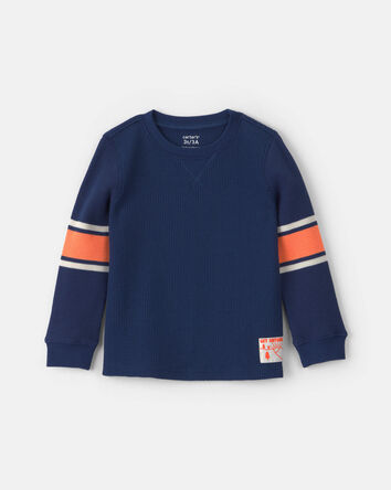 Toddler Boy Thermal Long-Sleeve T-Shirt - Navy Blue, 