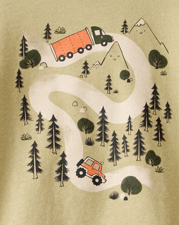 Tout-petit garçon - T-shirt graphique à manches longues Mountain - Brun, 