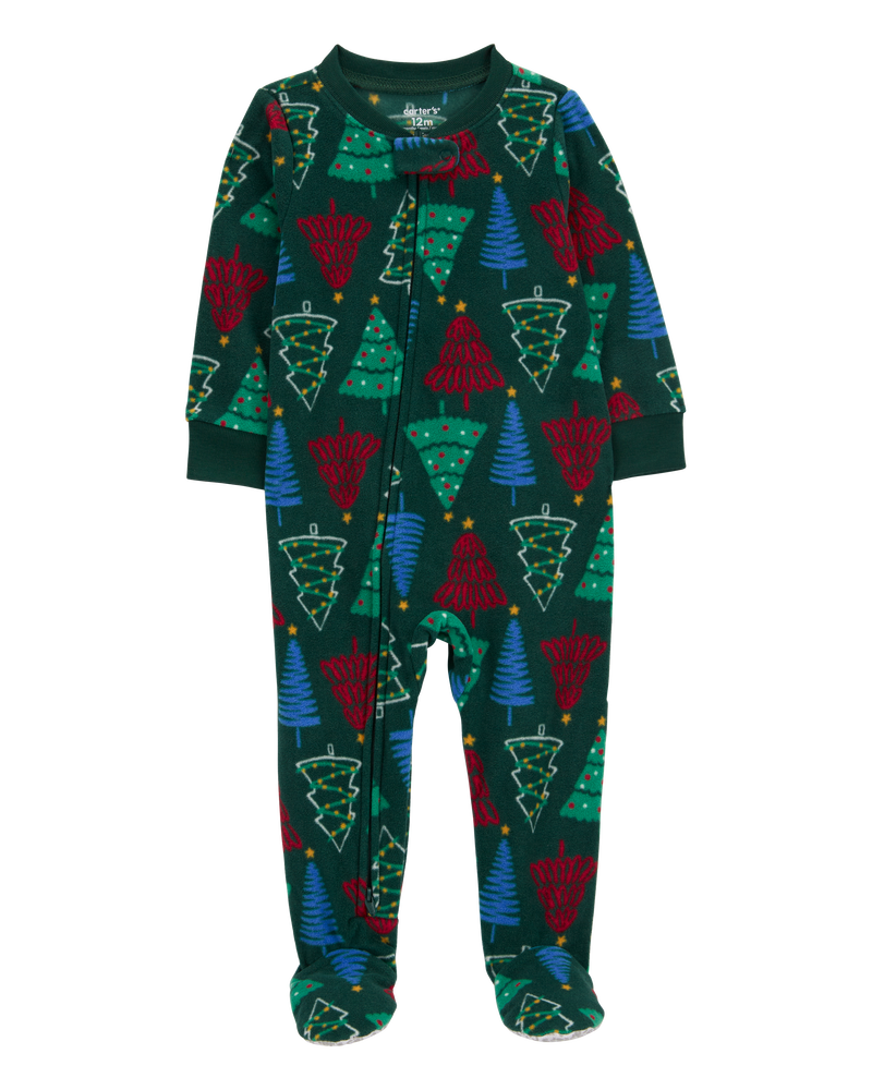 Baby 1-Piece  Christmas Tree Fleece Footie Pyjamas
, image 1 of 5 slides
