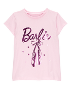 Toddler Barbie™ Ballet Foil Short-Sleeve Graphic Tee - Pink, image 1 of 2 slides
