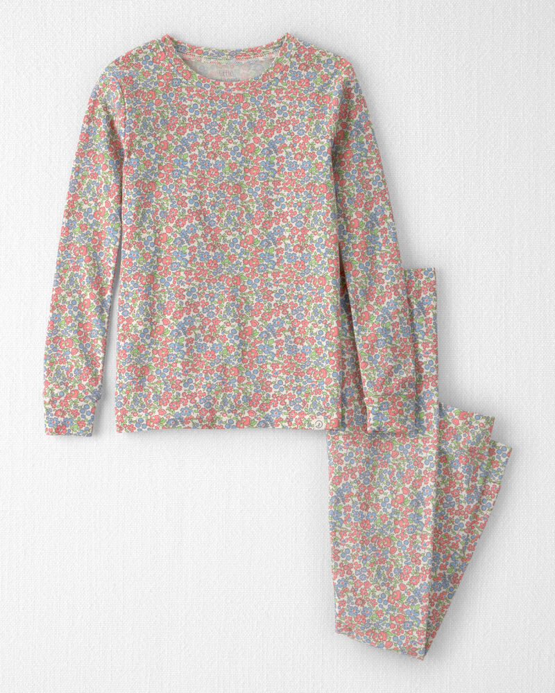 Filles - Pyjama 2 pi&egrave;ces en coton biologique &agrave; motifs floral, image 1 sur 3 diapositives