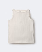 Toddler Girl Ribbed Playtime Tank - Cream, image 2 of 6 slides