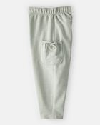 Toddler Girl Bow Pocket French Terry Pants - Green, image 3 of 5 slides