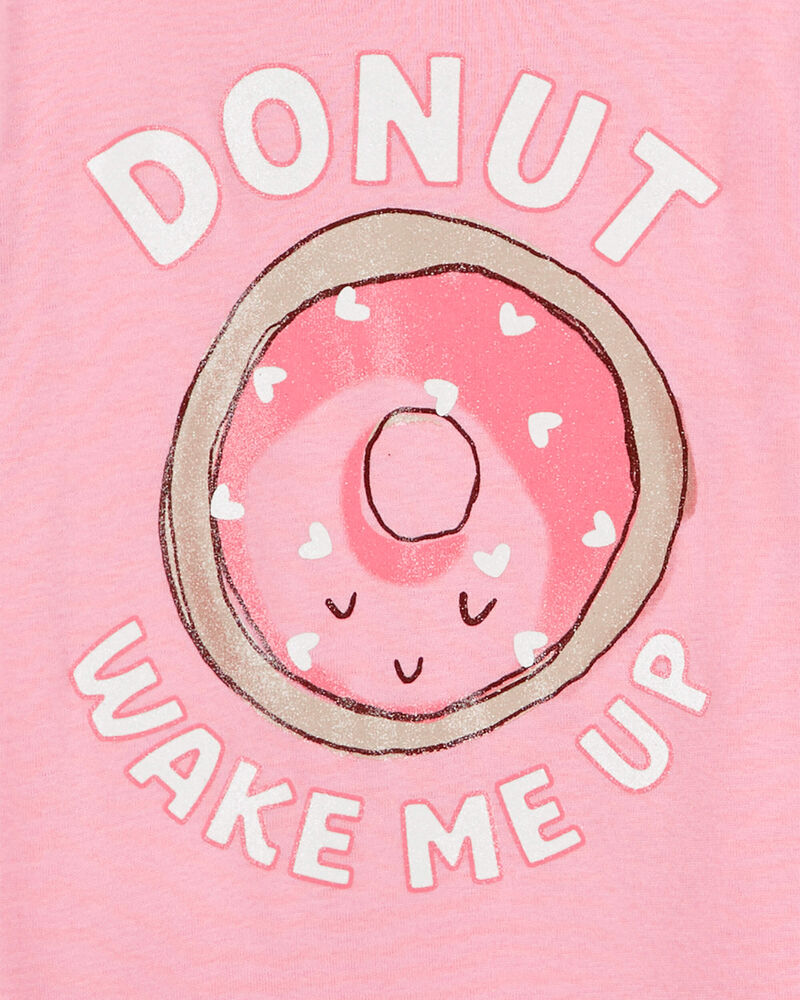 Girls 4-Piece Donut Wake Me Up 100% Snug Fit Cotton Pyjamas, image 3 of 5 slides