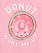 Girls 4-Piece Donut Wake Me Up 100% Snug Fit Cotton Pyjamas, image 3 of 5 slides