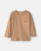 Gar&ccedil;ons - T-shirt manches longues &agrave; logo OKBG - Brun, image 1 sur 2 diapositives