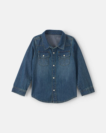 Toddler Boy Denim Button-Down Shirt - Dark Wash, 