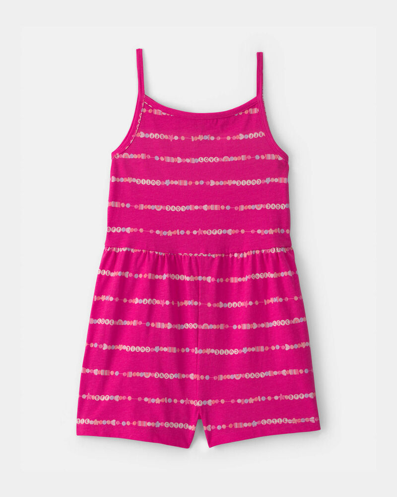Girls Friendship Bracelet Romper - Fuchsia, image 1 of 3 slides