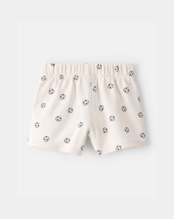 Baby Soccer French Terry Shorts - White, 