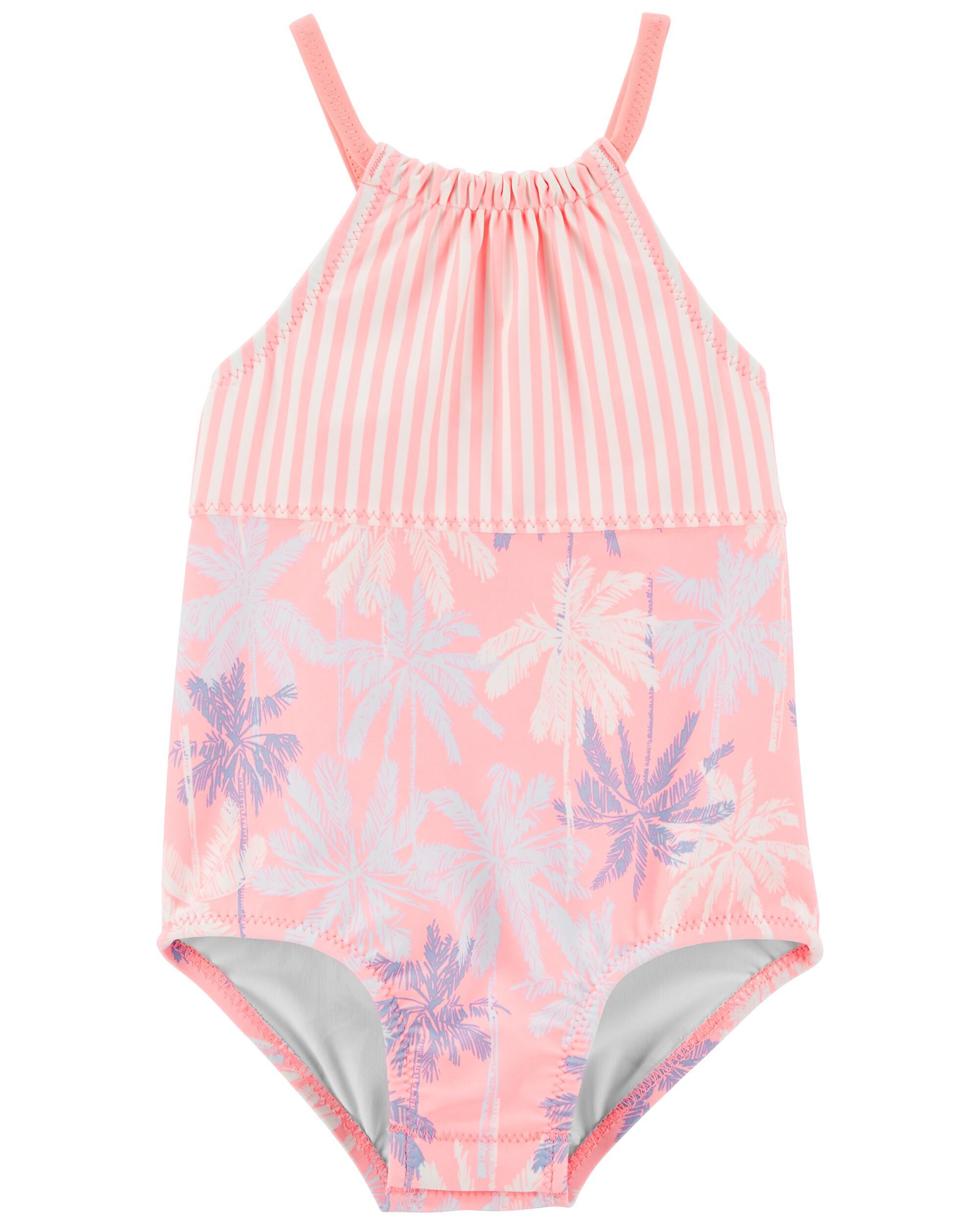 Pink outlet palm swimsuit