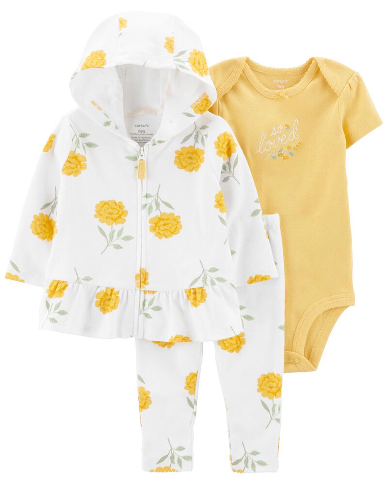 3-Piece Floral Little Jacket Set, image 1 of 3 slides