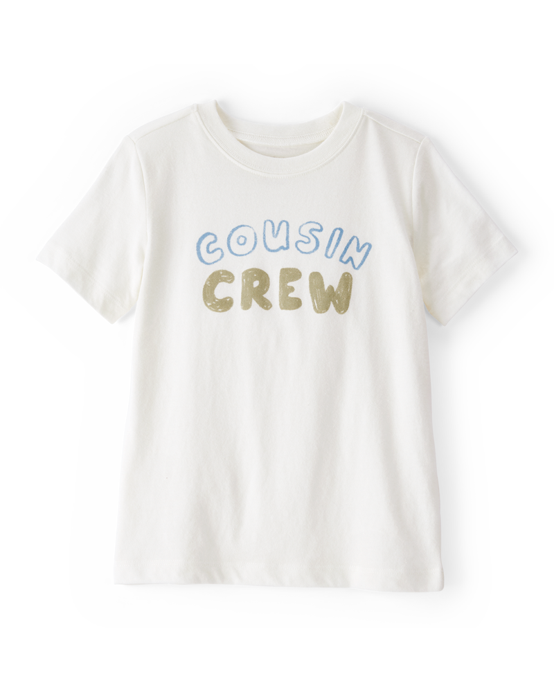 Toddler Boy Cousin Crew Short-Sleeve Graphic Tee -White, image 1 of 3 slides