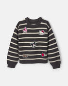 Filles - Chandail &agrave; rayures &agrave; motif Hello Kitty&reg; &ndash; Gris, image 1 sur 3 diapositives