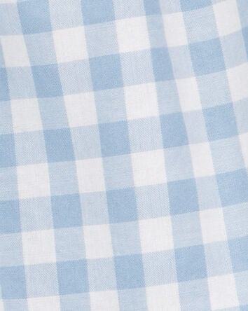 Baby 3-Piece Gingham Hat Outfit Set - Blue/White, 