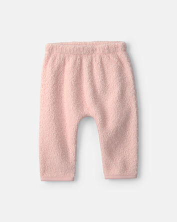 Baby Girl 2-Piece Bear Fleece Long-Sleeve Top & Pant Set - Pink, 