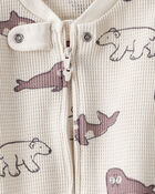 Baby Waffle Knit Sleep & Play Pyjamas Made with Organic Cotton in Artic Friends Print, image 2 of 5 slides