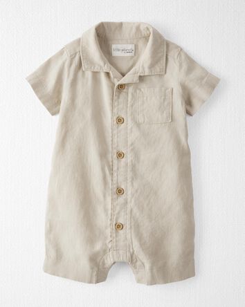 Button-Front Romper Made with LENZING™ ECOVERO™ , 