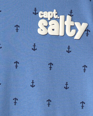 Baby Boy Anchor 100% Cotton Snug Fit 4-Piece Pyjama Set - Blue/Cream, 
