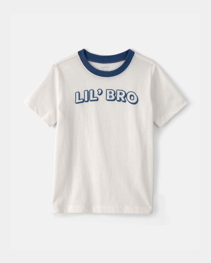 Toddler Boy 'Lil Bro' Graphic Tee - Ivory, image 1 of 4 slides