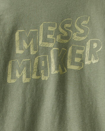 Tout-petit garçon - T-shirt graphique à manches longues Mess Maker - Vert, 