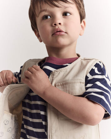 Toddler Zip-Up Vest - Khaki, 