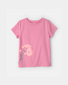 Girls Floral Graphic Tee - Pink, image 1 of 3 slides