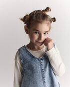 Toddler Girl Pointelle Long-Sleeve Top - Cream, image 2 of 7 slides