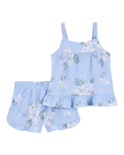 Toddler 2-Piece Floral Loose Fit Pyjamas, image 1 of 3 slides