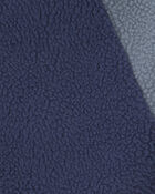 Boys Teddy Microfleece Zip-Up Jacket - Navy Blue, image 2 of 3 slides