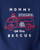 Baby Boy 2-Piece Firetruck Print Long-Sleeve Tee & Pant Set - Blue/Grey, image 4 of 6 slides