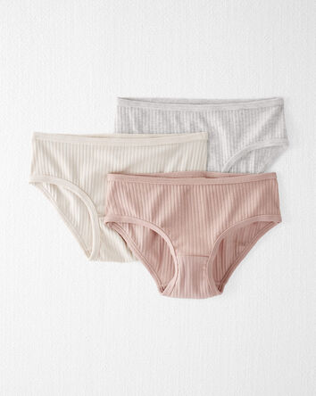 Girls 3-Pack Organic Cotton Underwear, 