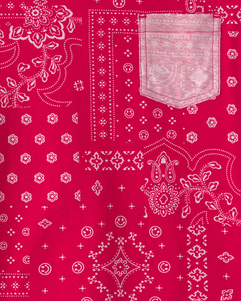 Gar&ccedil;ons - T-shirt &agrave; poche, motif bandana - Rouge, image 2 sur 2 diapositives